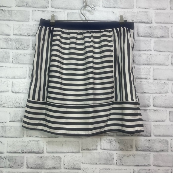 NEW Rhyme Los Angeles Vertical/Horizontal Stripes Lined Mini Skirt Large - Picture 1 of 10